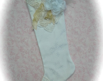 Handmade shabby chic christmas stocking ideas