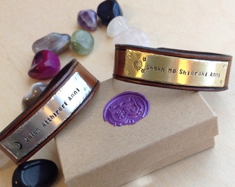 Invisible Rivet Custom Leather Cuff Personalized leather cuff