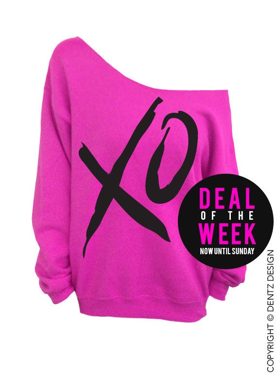 XO Valentine's Day Pink Slouchy Oversized by DentzDesign on Etsy