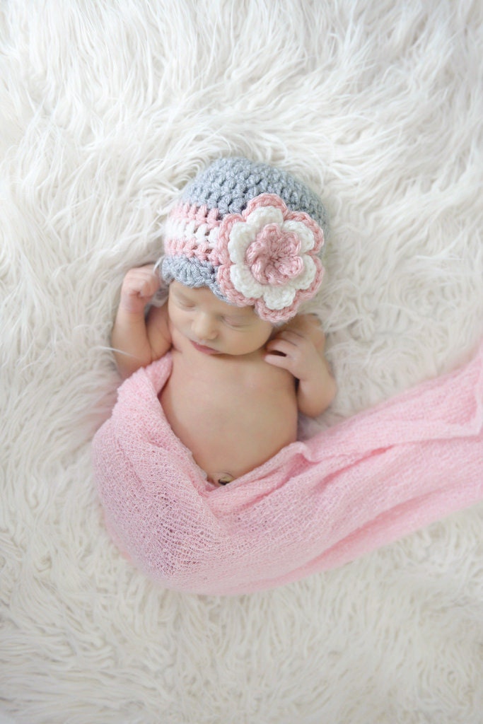 Newborn Hat Baby Girl Hat Girls Crochet Hat Newborn Girl