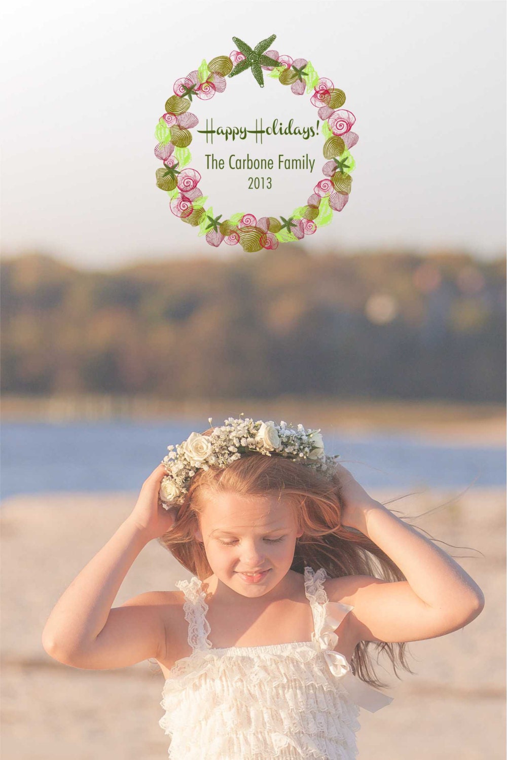 Shell Wreath holiday card