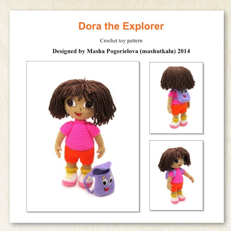 Dasha pdf crochet toy pattern amigurumi doll tutorial