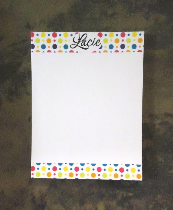 personalized POLKA DOT FUN Note Pad by LoveItStationery on ...