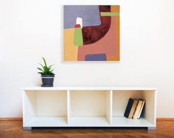 Geometric painting, minimalist painting, oil painting, abstract landscape, modern landscape, painting on canvas, wall art, contemporary
