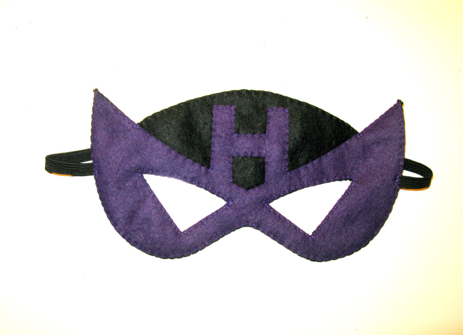 Hawkeye Felt Superhero Mask Black Lilac For Adults Boys