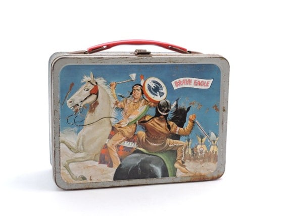 Vintage 1950's Brave Eagle Metal Lunchbox