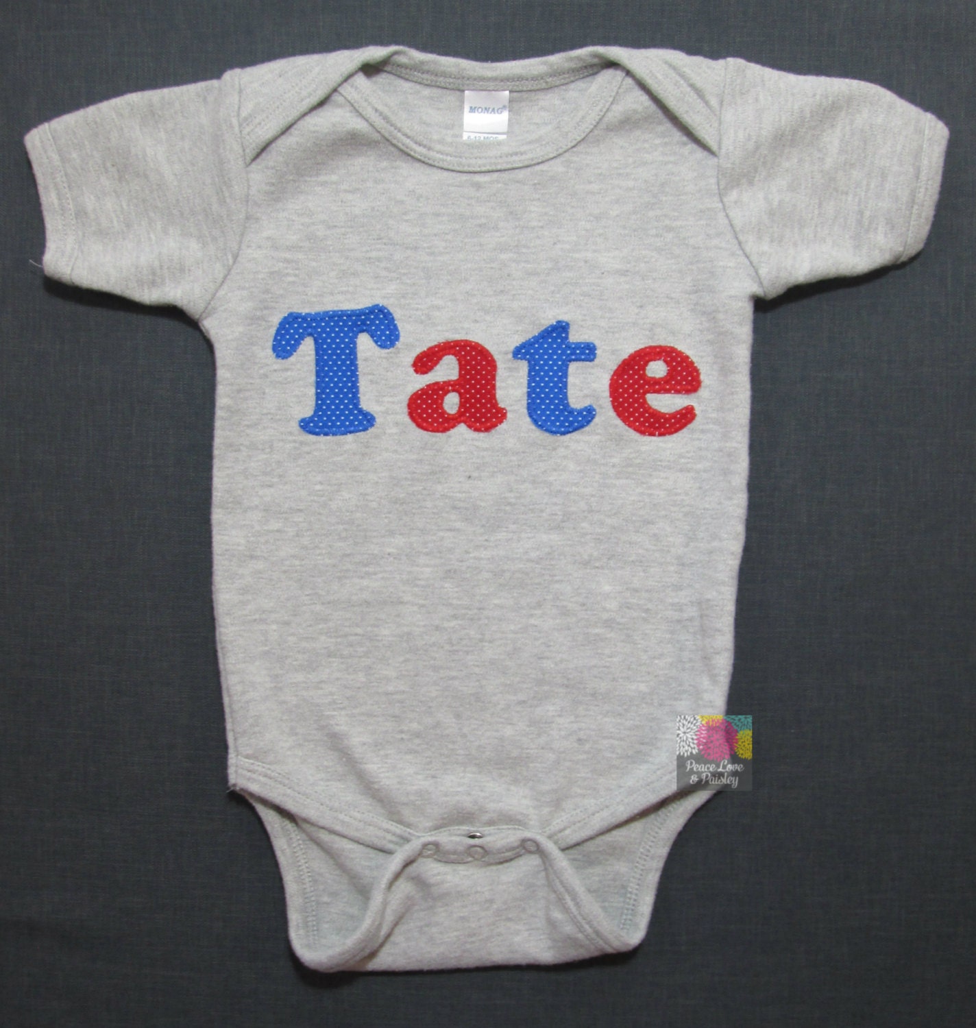 Personalized Baby Boy Bodysuit Personalized by PeaceLoveandPaisley