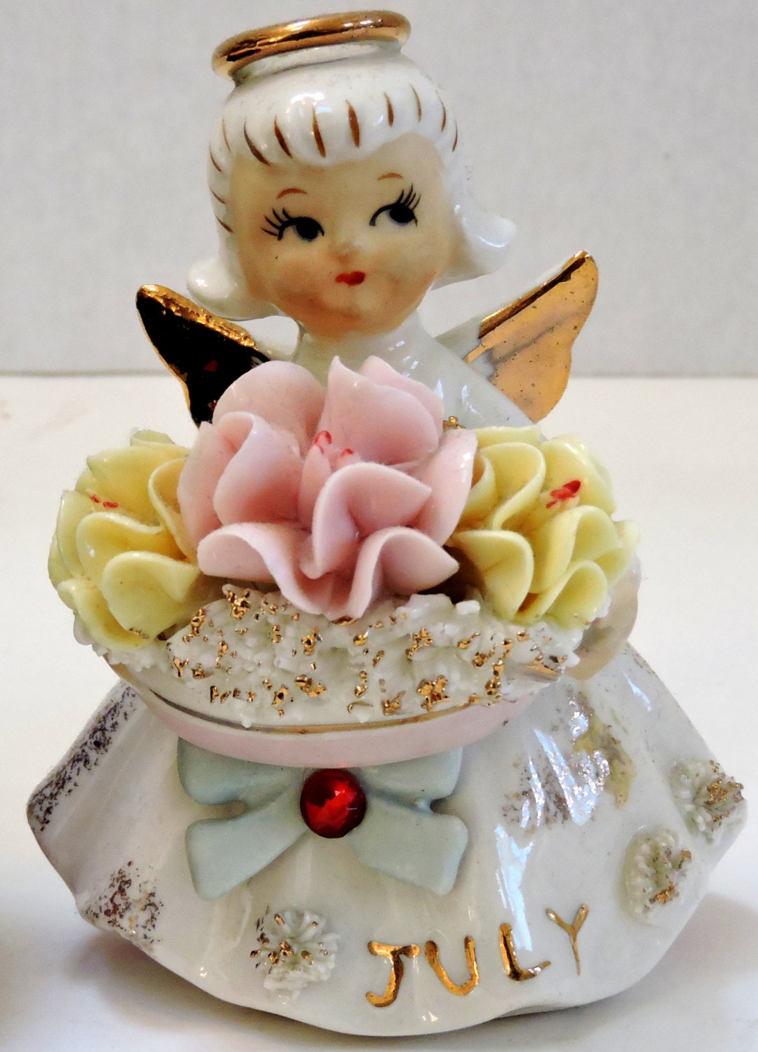 Vintage Birthday Angel Porcelain Figurine by by QVintage on Etsy