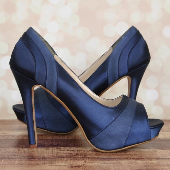 Navy Blue Designer Wedding Shoes 10