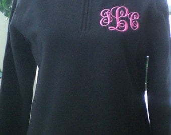 Ladies Monogrammed Pullover Sweatshirt 1/4 Zip Jacket Personalized Custom Embroidery Christmas Gift For Her