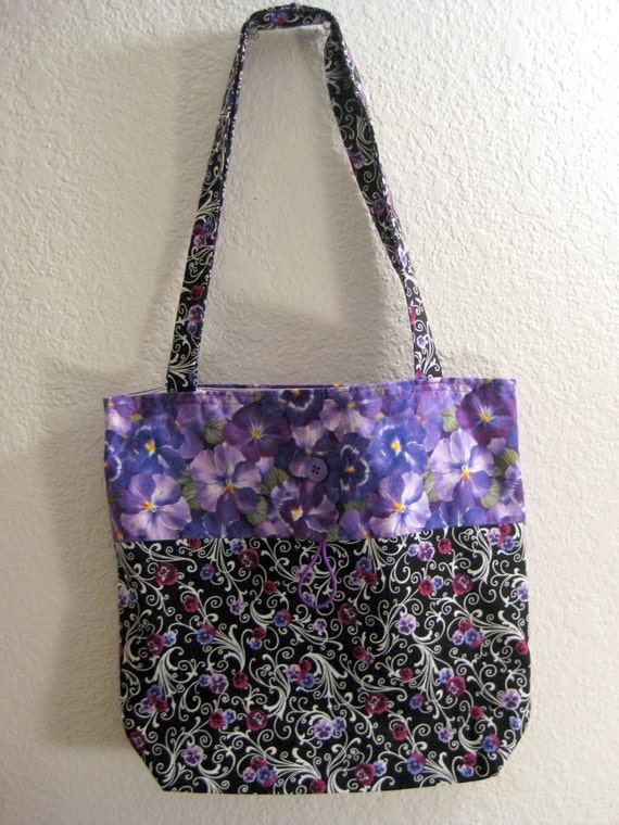 Roll-up Grocery Tote Bag - Sweet Violets