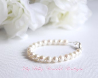 Real Pearls Baby Bracelet Freshwater Pearls BABY GIRL New Baby Gift, Keepsake, 1st Pearls, Birthday, Baby Shower Gift -- FREE Gift Packaging