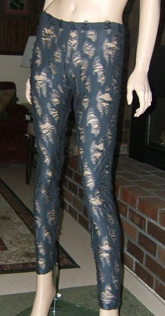 Zombie Mummy Leggings cosplay Halloween Costume gray grey