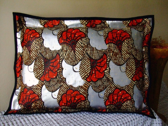 Travel Decorative Pillow Red & Silver Lotus fleece back