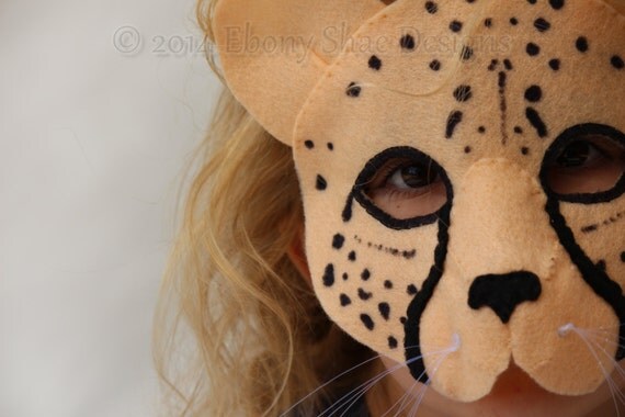 Felt Cheetah Mask Pattern PDF. INSTANT DOWNLOAD by EbonyShae