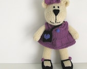 Knit Doll - Knit Bear - Kids Toy - Stuff Toy - Stuff Teddy Bear - Plush Doll -  Knit Toy - Kids Room Decor - New Baby Girl Gift - Addison