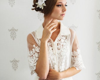 Bridal Hair Piece. Bridal Flower Headband.