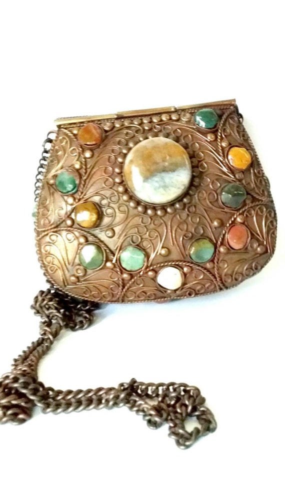 vintage brass purse