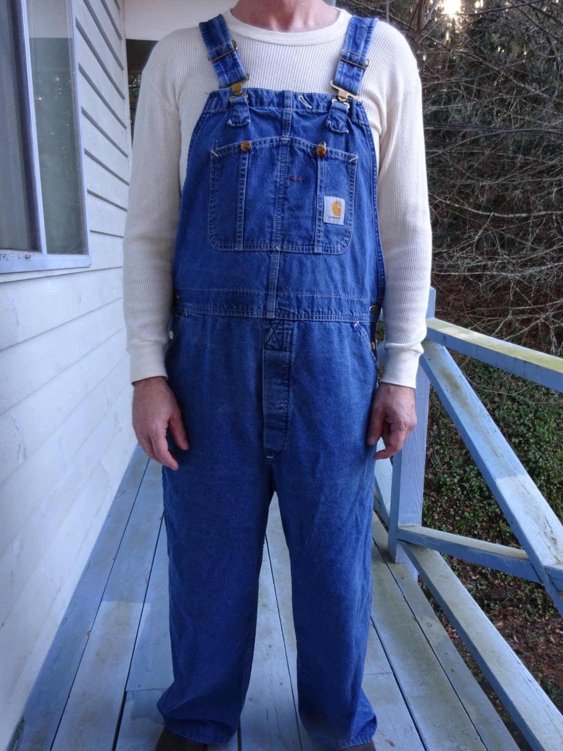 Blue Jean Denim Carhartt Bib Overalls. 42 W x by TheWordEmporium
