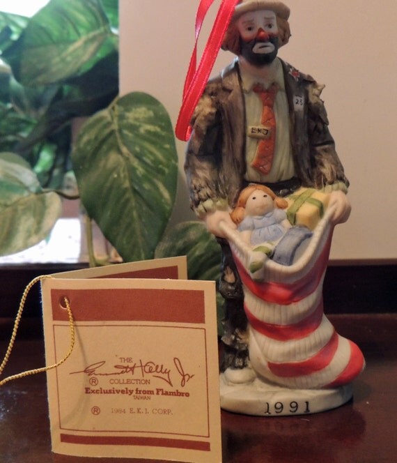 Emmett Kelly Jr Christmas 1991 Ornament Stocking by DLSpecialties