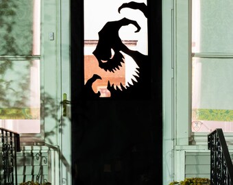 Halloween Vinyl Door Decal, Or Window - Oogie Boogie Silhouette, Can Be Custom Sized For Your Door Or Window