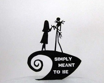 Wedding Cake Topper -The Nightmare Before Christmas sihouette with Simply Meant to Be