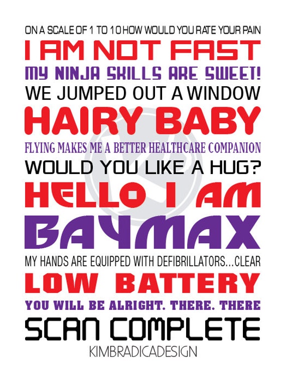 Big Hero 6 Baymax Subway Art 11x14 Digital Print Big Hero 6 Baymax Subway Art 11x14 Digital Print