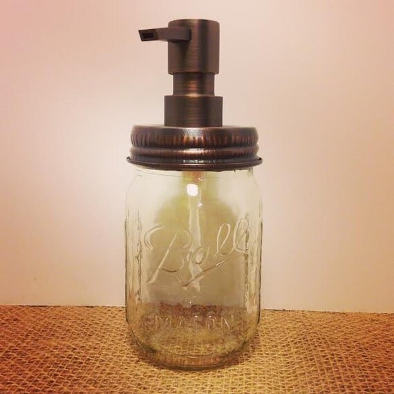 Mason Jar Soap DispenserLotion by TheCrownedLily on Etsy