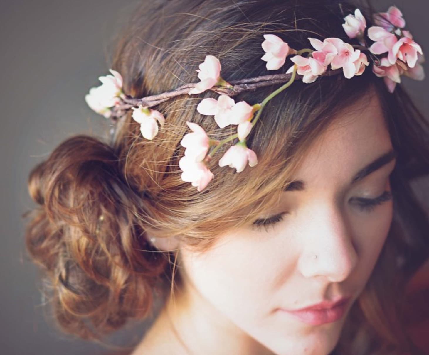 Pink Flower Crown Halo Bridal Flower CrownProm Hair