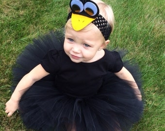 Black Crow Costume, Black Tutu Costume, Black Bird Costume, Birdie Costume, Tutu Halloween Costume, Infant Toddler Halloween Costume
