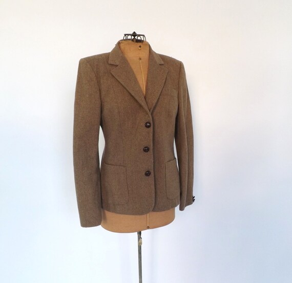 Vintage 1970s Wool Blazer Fall Fitted Jacket 1940s 50s Travel