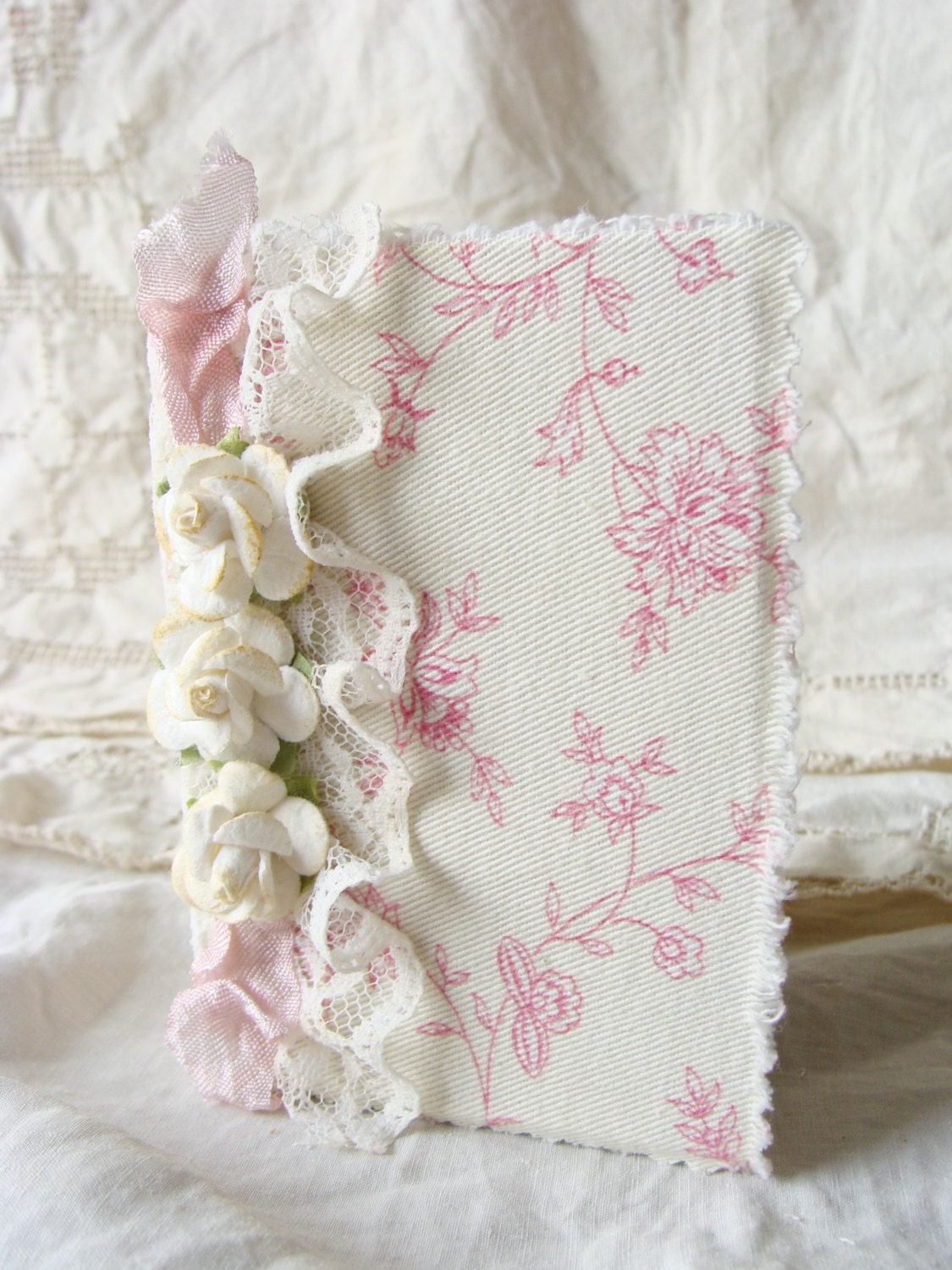 Reserved for garismith Fabric Lace Mini Journal Diary