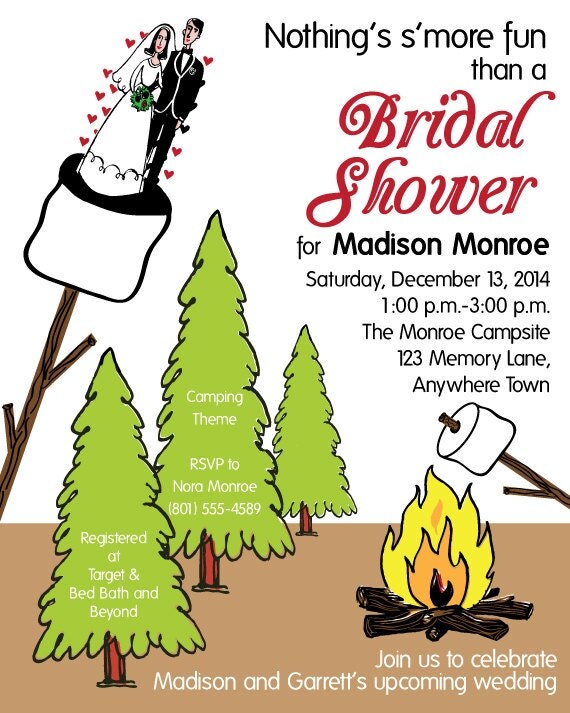 Bridal Shower Invitation Camping by thejannafont on Etsy