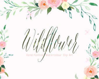 Watercolour Flowers - Hand Painted Clip Art - Wildflower