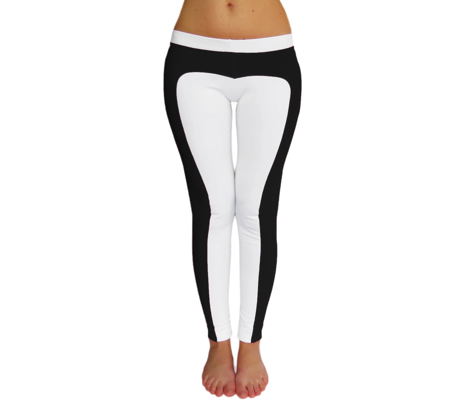 White yoga pants black white leggings womens yoga by AncyShop