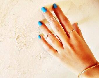Rose Gold Knuckle Rings Set / BUY 2 Sets Get 1 Set FREE / Bohemian , Boho Infinity Mid Ring / Above Knuckle