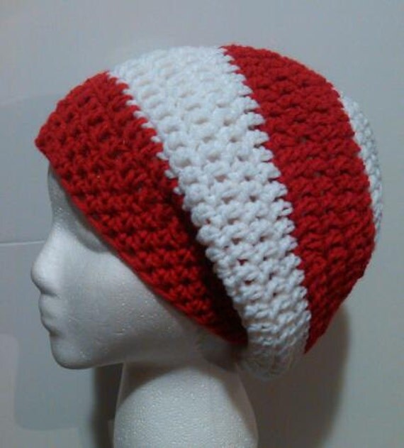 Red and White Hat Red and White Slouchy Red and White