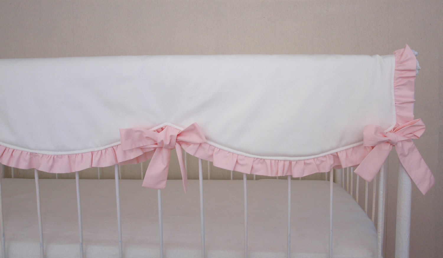 Pink and White Baby Girl Crib Cot Rail Cover Guard