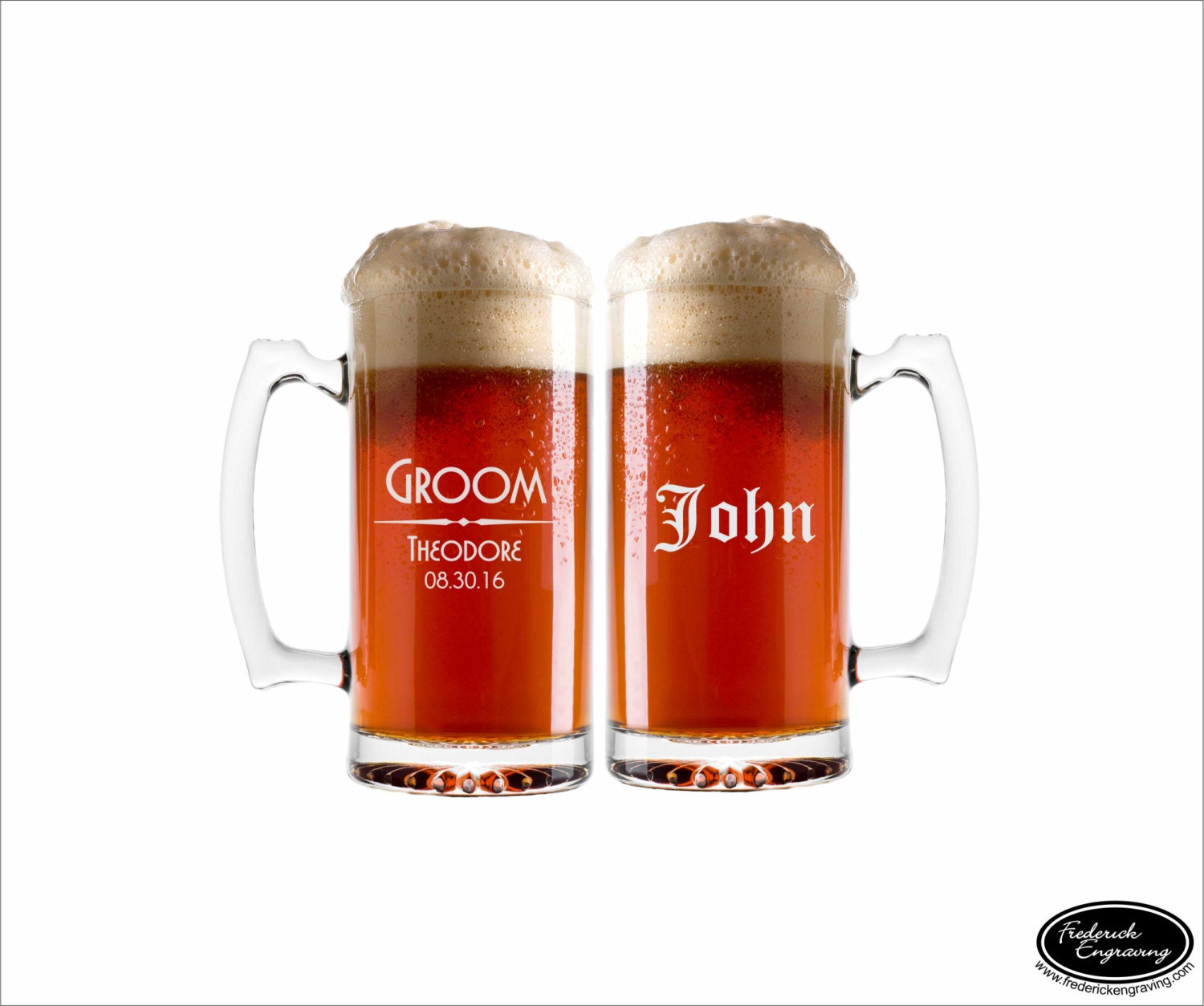 TWO Custom Beer Mugs SHIPS FAST Custom Engraved Beer Mugs