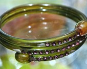 Celluloid Rhinestone Art Deco Cuff Spiral Snake Wrap Clamp Bangle Bracelet Antique Book Piece Celluloid Hand Painted Accent Circa 1930s Celluloid Rhinestone Art Deco Cuff Spiral Snake Wrap Clamp Bangle Bracelet Antique Book Piece Celluloid Hand Painted Accent Circa 1930s