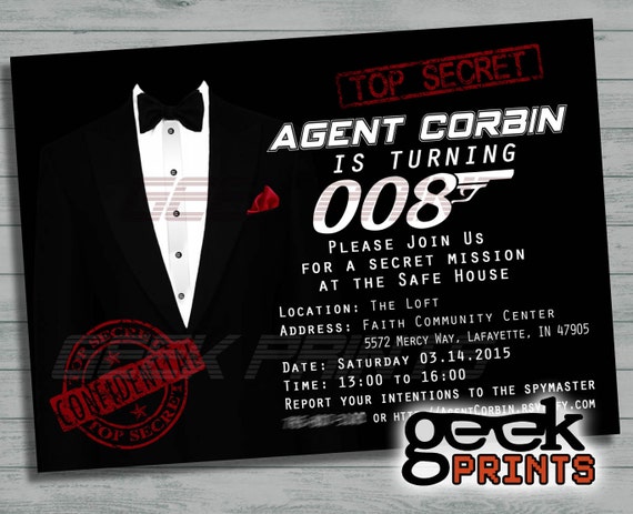 James Bond Theme Invitations 6