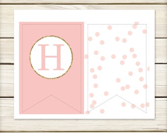 Instant Download // Pink and Gold Banner // by papernoteandco