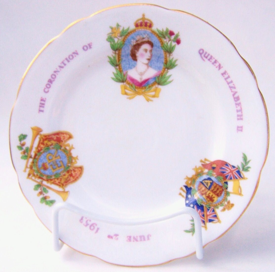 Vintage Queen Elizabeth II Coronation Royal Stafford Plate