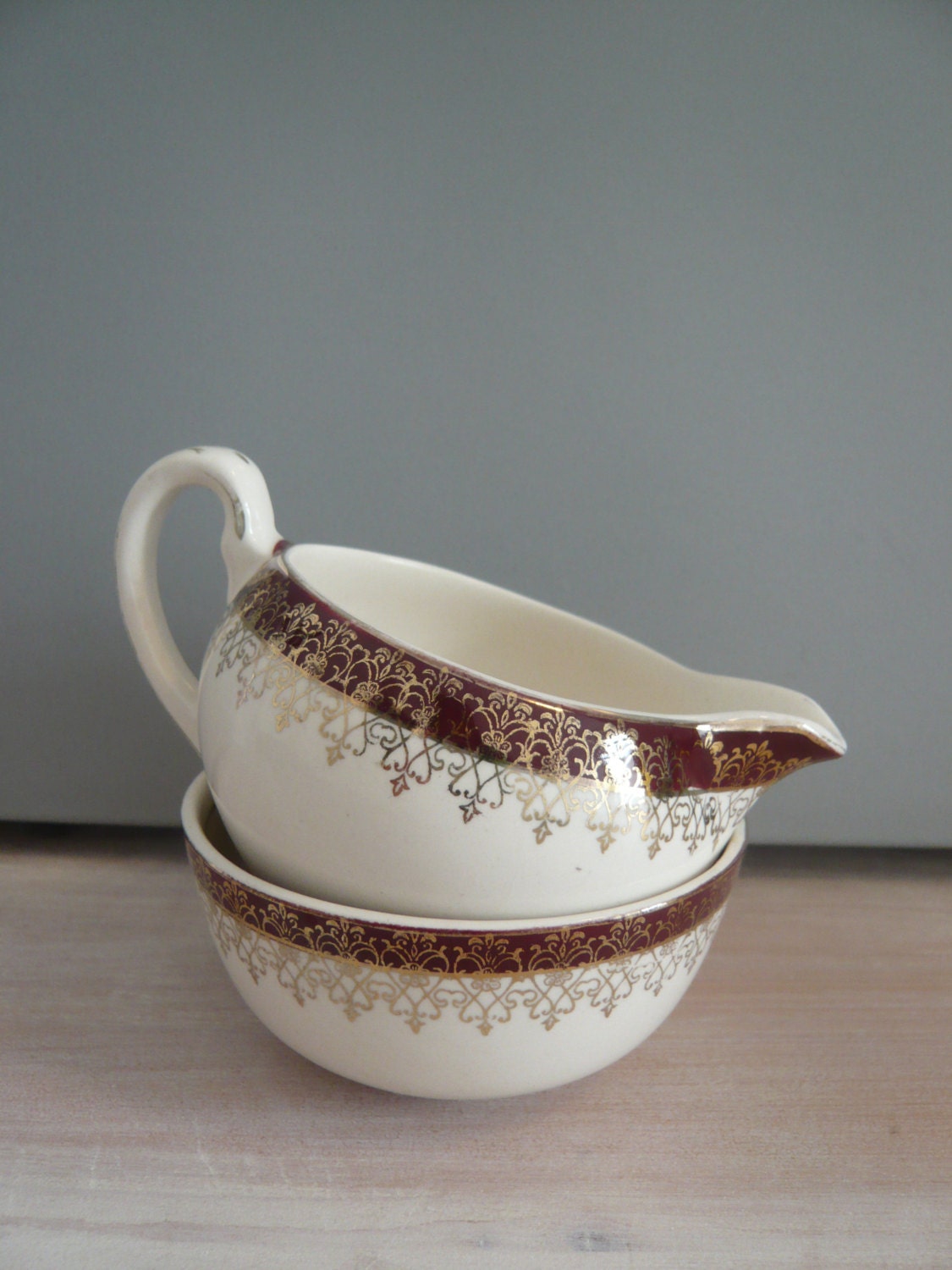 Alfred Meakin Sugar Bowl & Milk / Cream Jug Retro Vintage Mid Century