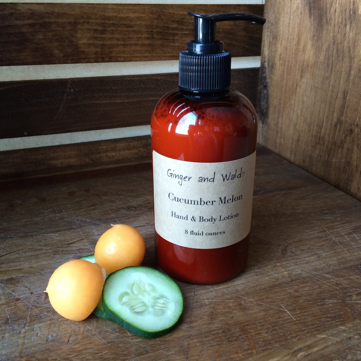 Cucumber Melon Body and Hand Lotion 8 oz Bottle by GingerandWaldo