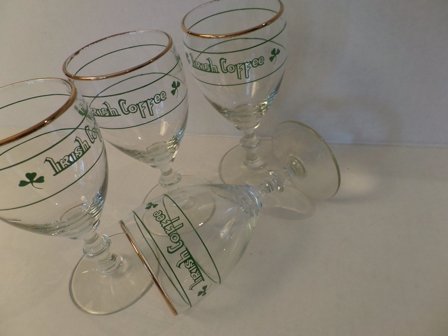 wine glasses cafe style Set Glasses Irish TheFlyingHostess 4 Touraine Coffee of by Vintage