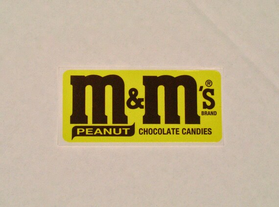 80s Peanut M&Ms Sticker candy logo vending by JaybrrdsWhatnots