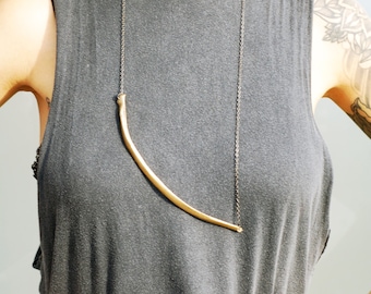 Bone jewelry Real sheep rib bone necklace - choose chain and bone colour!