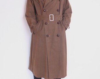 WW2 British soldier trench coat, khaki brown trench coat, mens trench ...