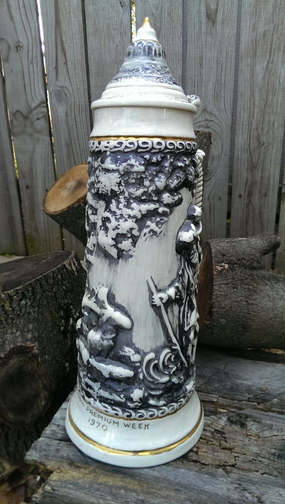 SALE Large Atlantic Mold Ceramic Beer Stein by RedsRustyRelics